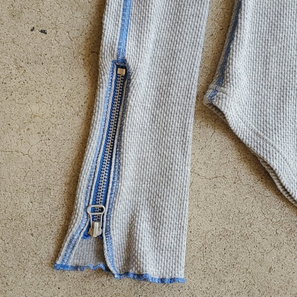 SOLDFree People Zip to it gray blue zipper thermal - Picture 7 of 10